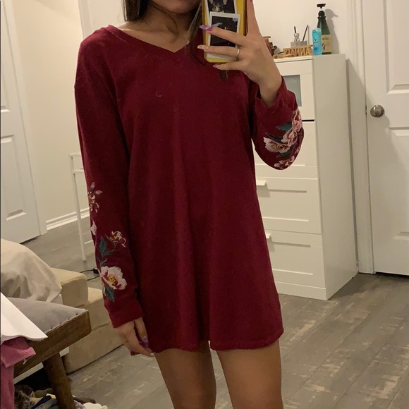 Long Sleeve Embroidered Dress - Picture 1 of 4